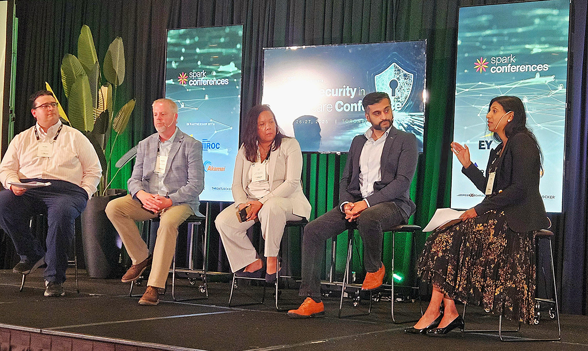 A photo of the final panel featured during day one of the cyber conference.