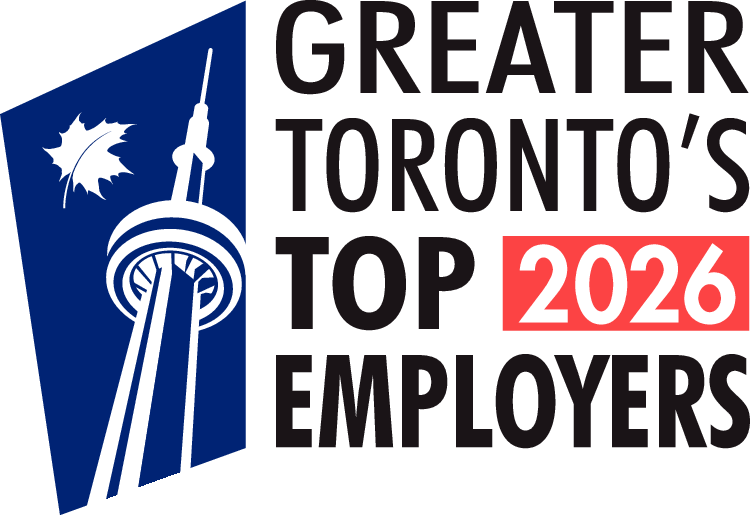 logo for Greater Toronto's Top 2026 Employers, graphic showing the CN tower and a maple leaf