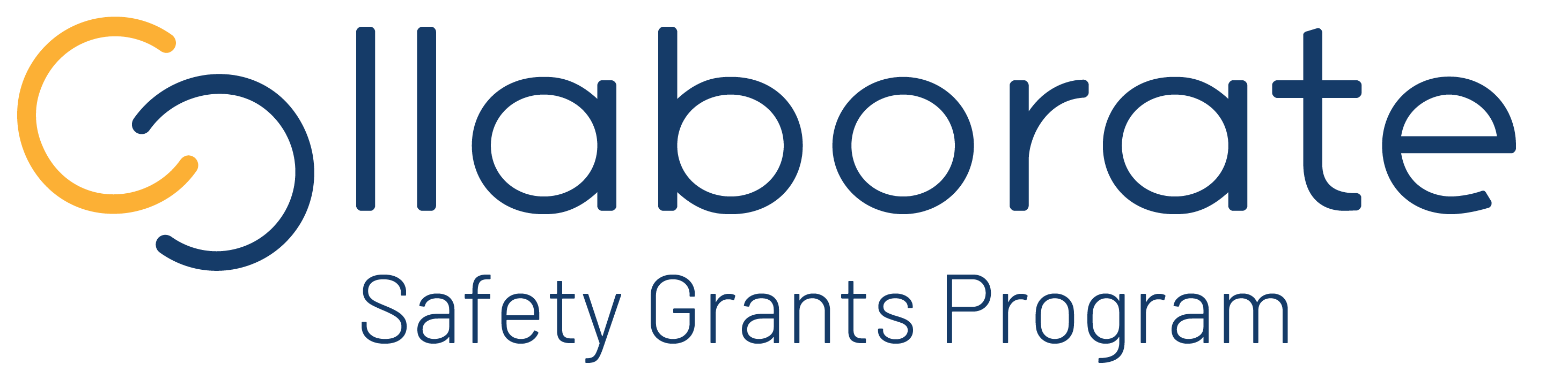 logo for HIROC's Collaborate Safety Grants Program. Text for Collaborate is in blue with a yellow C