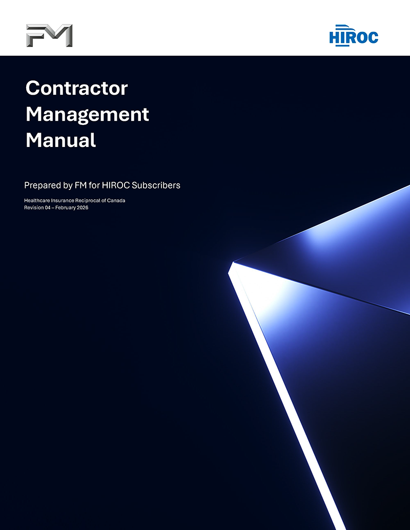 Title page of the Contractor Management Manual, prepared by FM for HIROC Subscribers