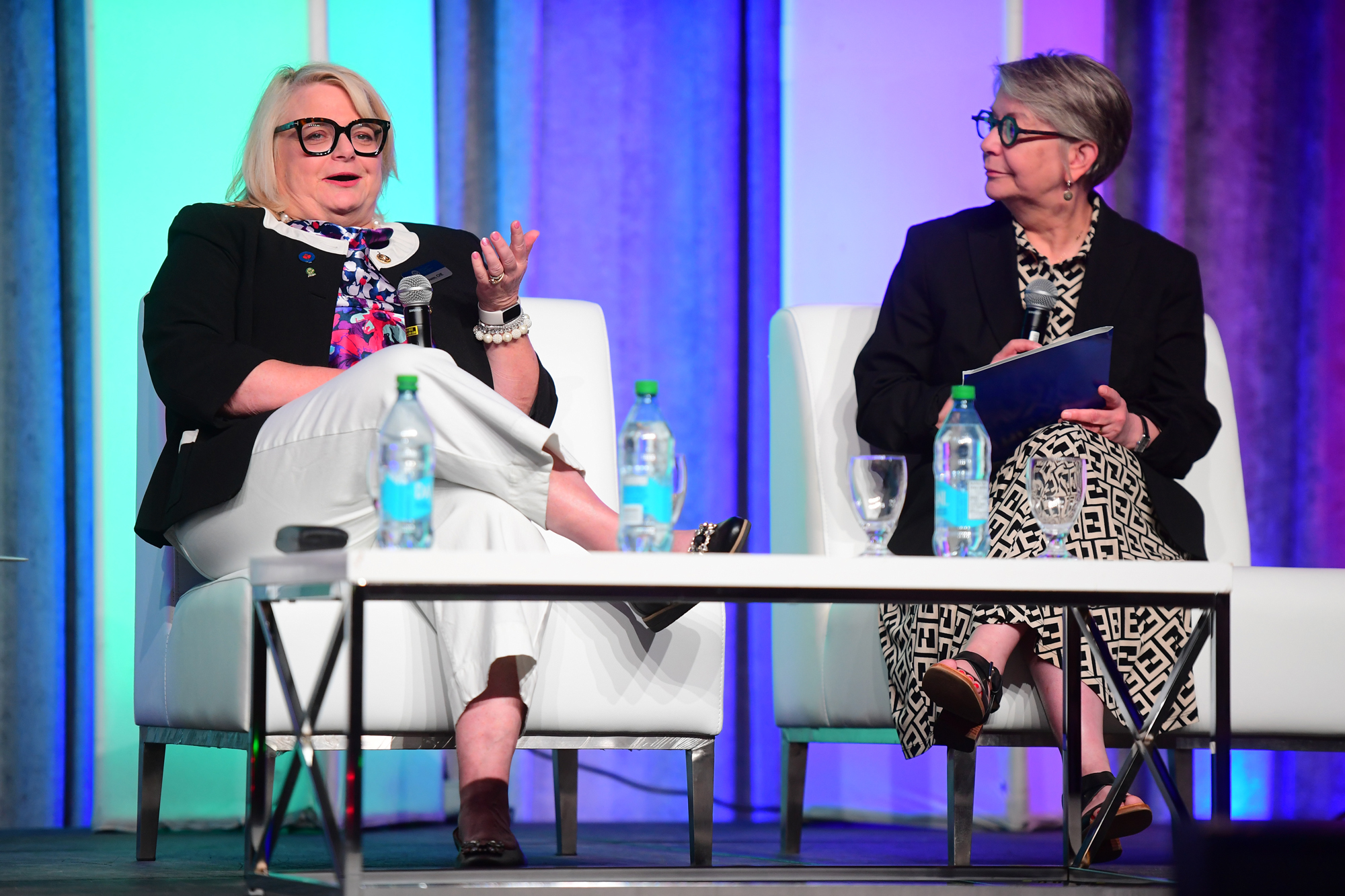 Catherine and Sue on stage together