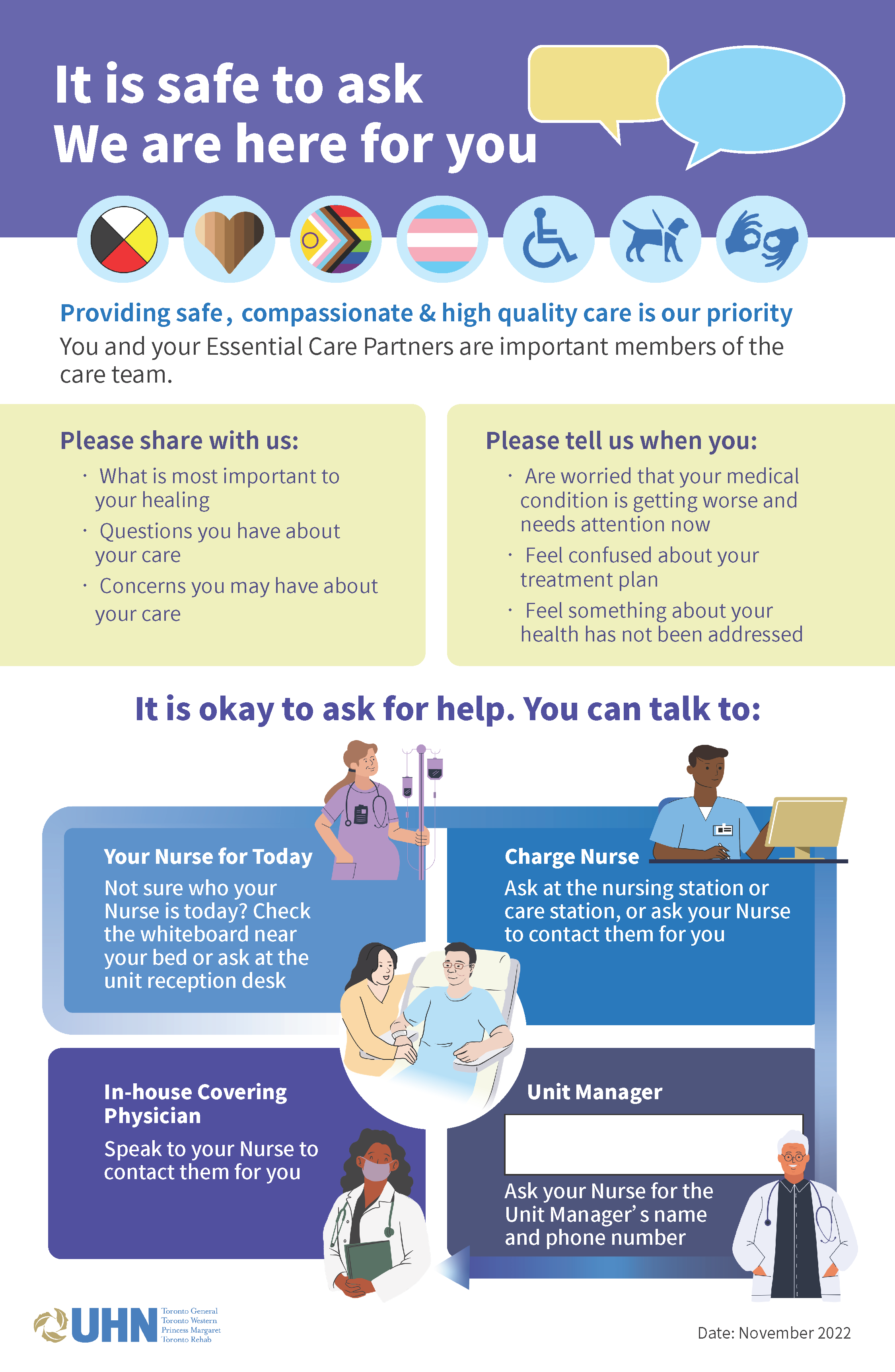 UHN invitation poster for patients and family