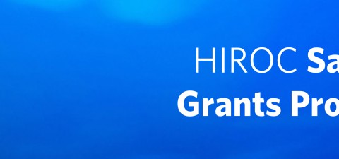 blue background with the words HIROC Safety Grants Program on the right side