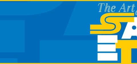 blue backdrop with text on the right that reads The Art of Safety