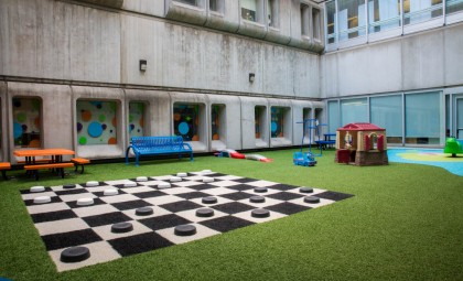 Photo of the children's playground at McMaster Children's Hospital