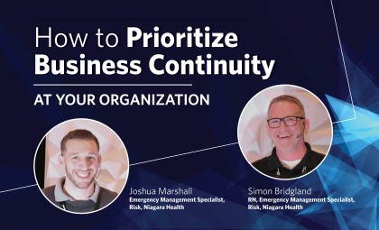 An article header image featuring Joshua Marshall and Simon Bridgland from Niagara Health