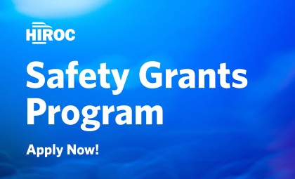 Blue banner that reads Safety Grants Program - Apply Now!