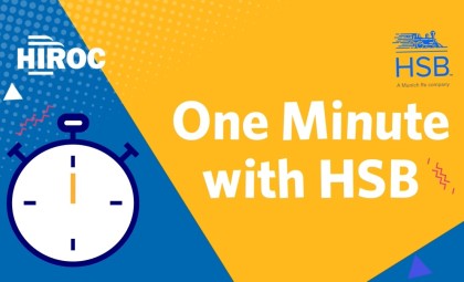 One Minute with HSB title with HIROC and HSB logos featured on the top corners.