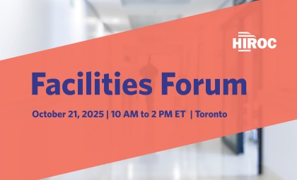 A header image for the article, featuring the upcoming HIROC event "Facilities Forum" overlaid, including the dates