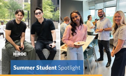 Banner saying "Summer Students at HIROC" with images of 2025 HIROC summer students