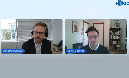 Screenshot of Jonathan Gutman and Daniel Girlando presenting on the Health Record Form. Both are on zoom speaking to the screen. 
