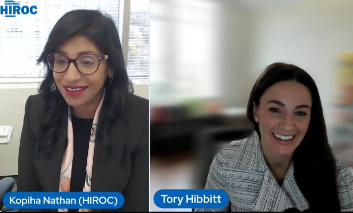 Two speakers onscreen during HIROC's virtual Cyber Forum