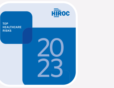 Cover image of top risks report 2023 with HIROC logo 